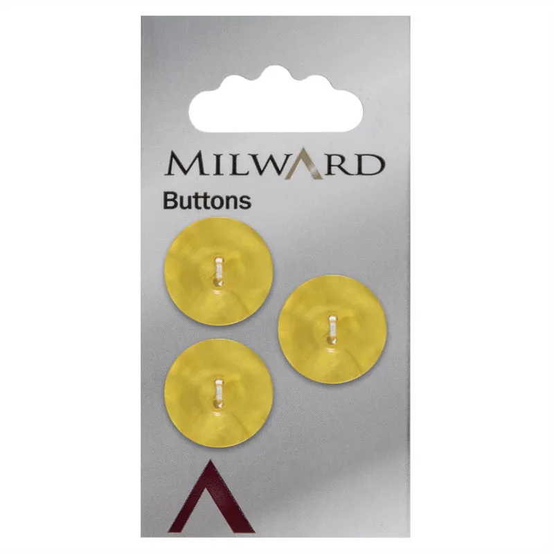 Milward Glanzende Knoop Geel 17mm (3 stuks)