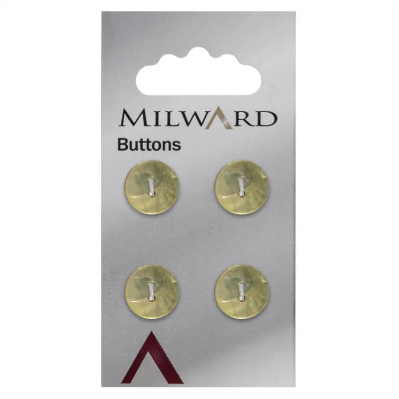 Milward Knoop Parelmoer Geel 12mm (4 stuks)