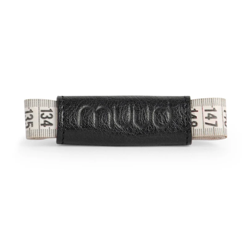 MUUD Enya Black - Handgemaakt leren etui voor meetlint 6.5x3cm