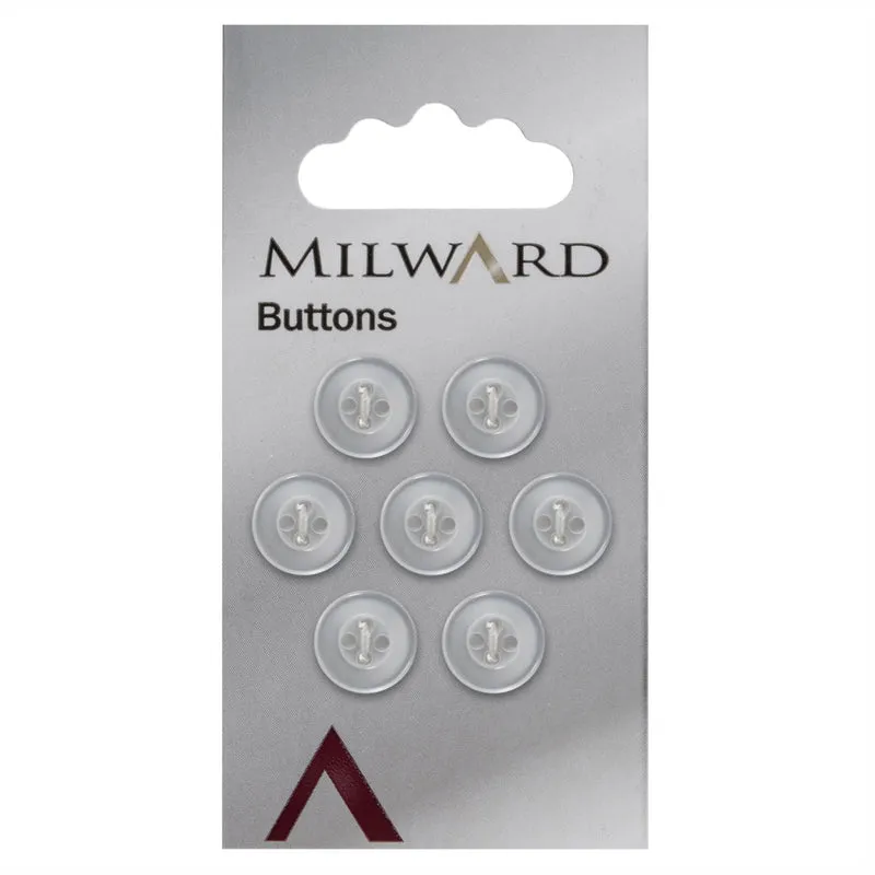 Milward Knoop Parelmoer Wit met Rand 11mm (7 stuks)