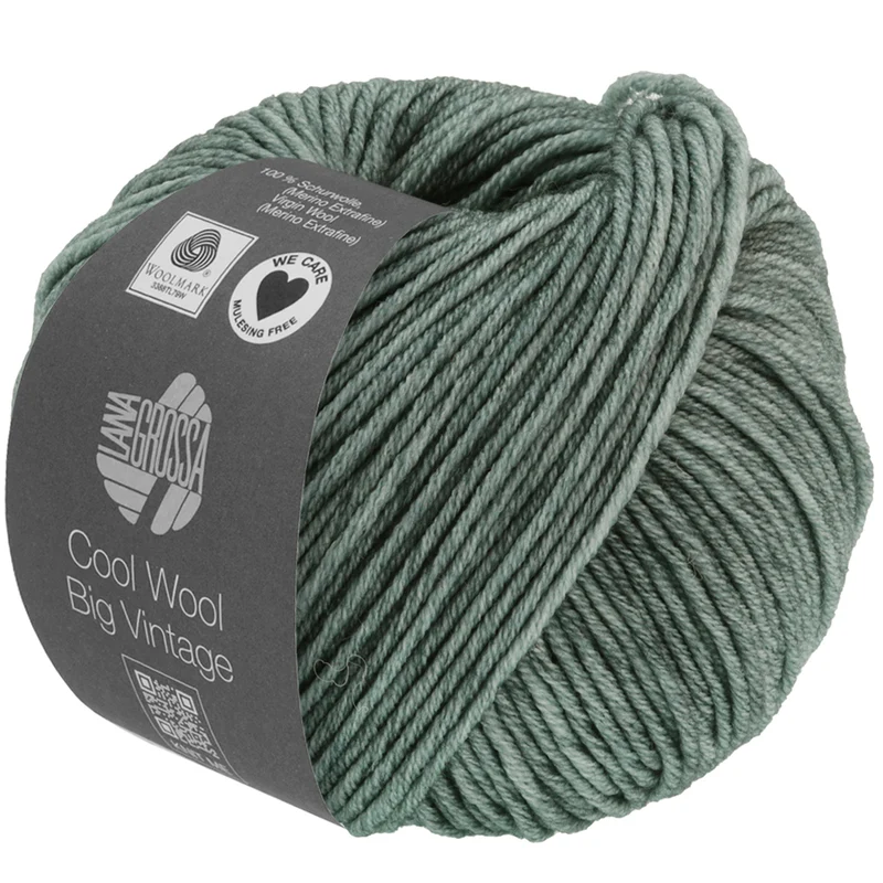 Lana Grossa Cool Wool Big Vintage 7168 Groengrijs