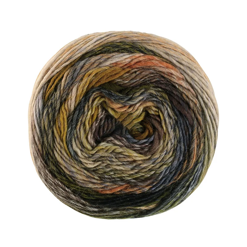 Lana Grossa Colorissimo 215 Oranjebruin,Zilver,Lichtgrijs,Lichtbeige,Blauw,Staalgrijs,Mos,Bosgroen