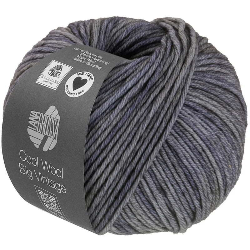 Lana Grossa Cool Wool Big Vintage 7191 Donkergrijs