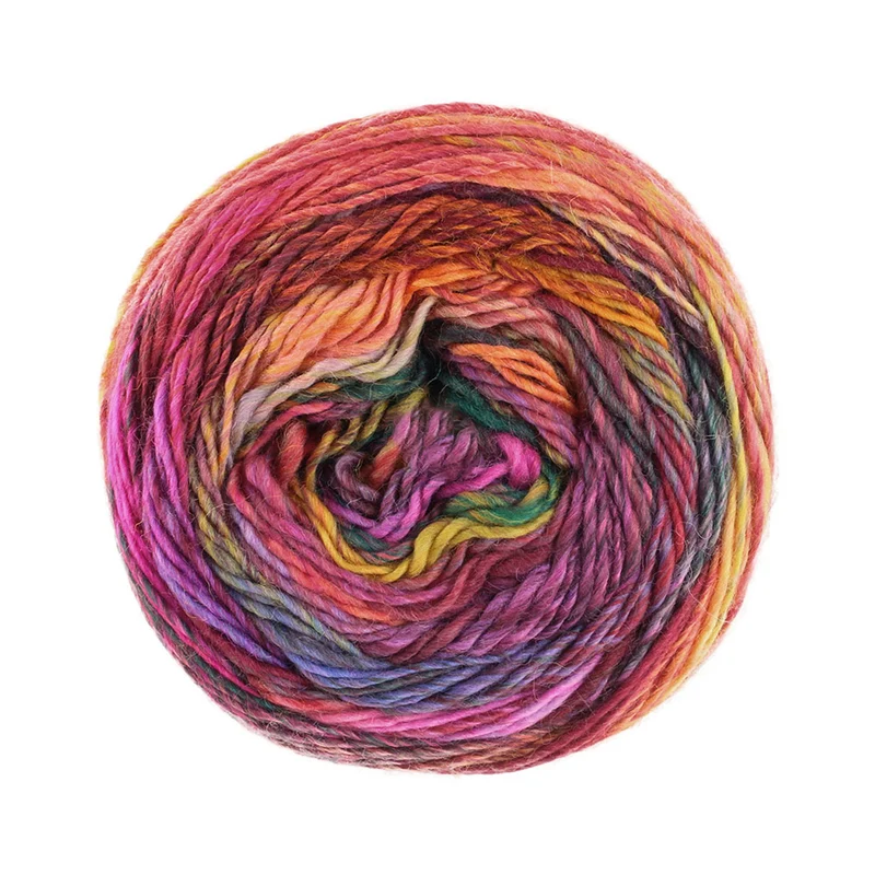 Lana Grossa Colorissimo 218 Roze,Fuchsia,Grijsgeel,Oranje,Roodbruin,Grijsgroen,Zwartrood