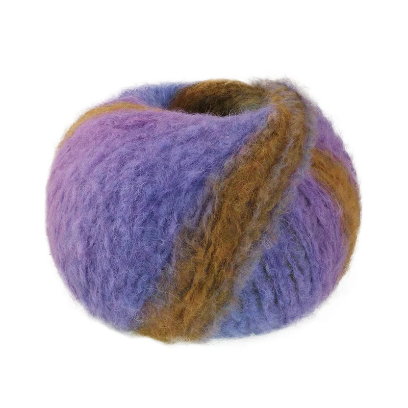 Lana Grossa Gigante 0014 Violet/Violetblauw/Mosgroen/Kaki/Oker