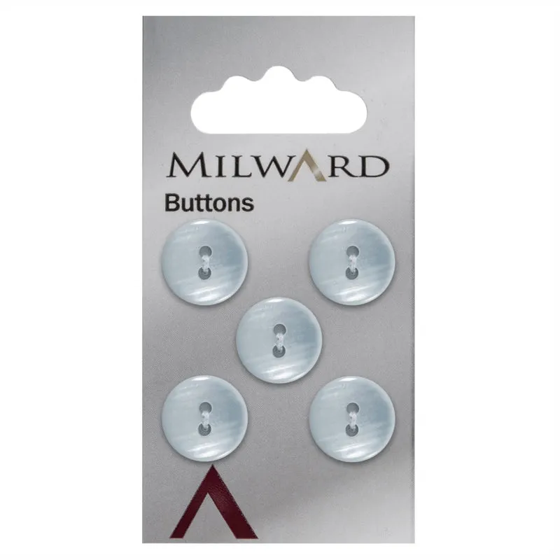 Milward Glans Knoop Lichtblauw 13mm (5 stuks)