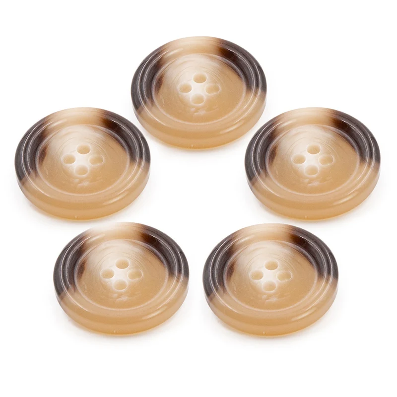 PPY Knopen Glanshoorn-Effect Set 5 Stuks 1170 Suède 20 mm 4-gaats knopen