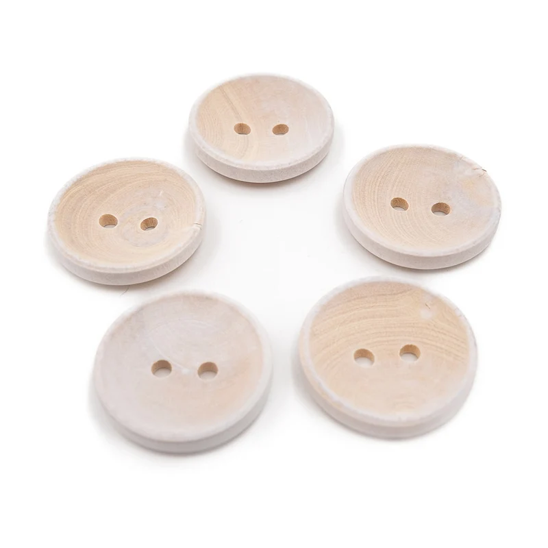 PPY Houten Knopen Gebleekt Set van 5 12 mm