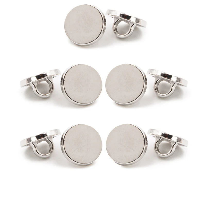 PPY Knopenset Plat Met Oog 10 mm Zilverkleurig 5 Stuks