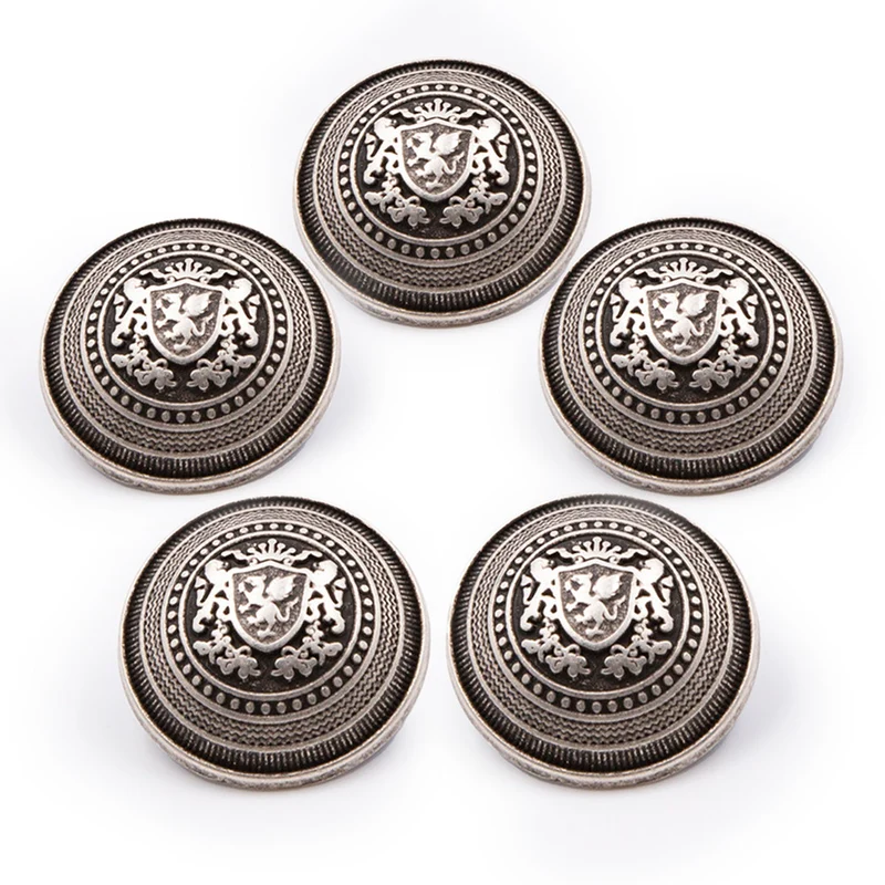 PPY Officiersknopen 20 mm Oudzilverkleur 5 Stuks