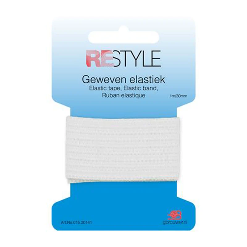 Restyle Geweven Elastiek 30 mm x 1 meter 009 Wit