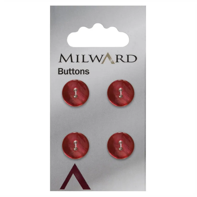 Milward Rode Parelmoer Knoop 12mm (4 stuks)