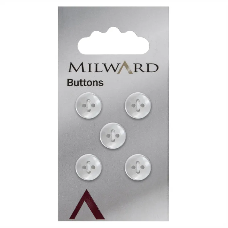 Milward Parelmoer Knoop Wit 11mm (5 stuks)