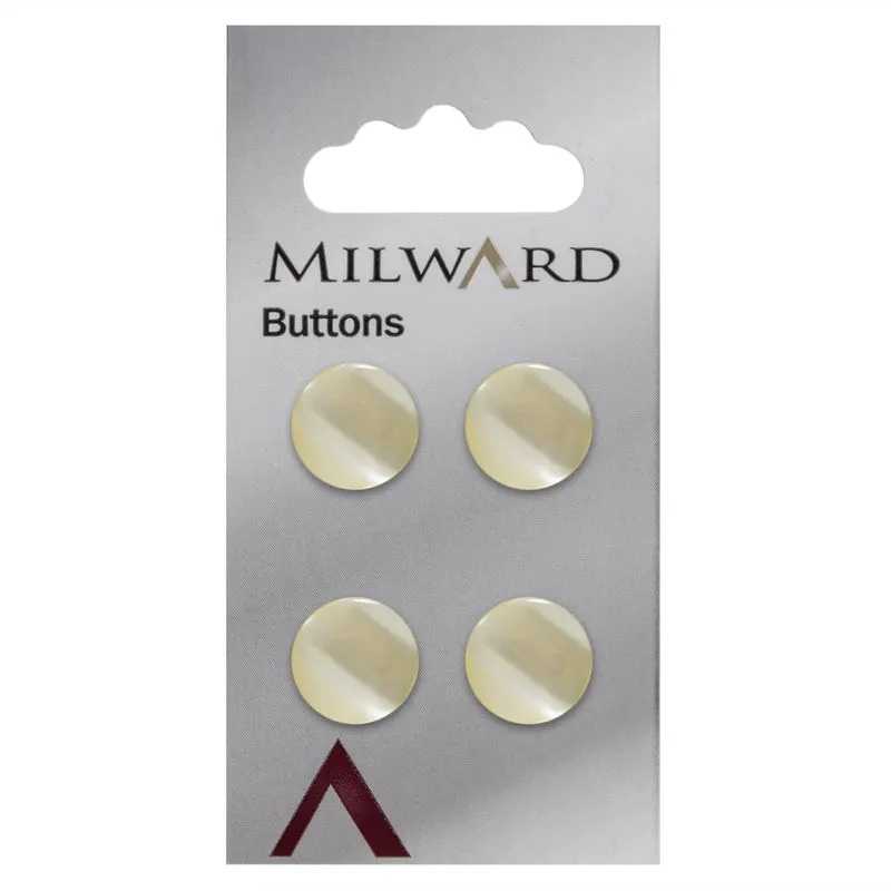 Milward Ronde Knoop Zachtgeel Glans 13mm (4 stuks)