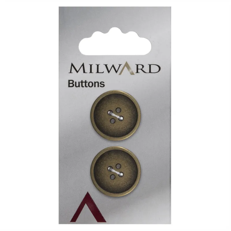 Milward Metalen Knoop Bronskleurig 20mm (2 stuks)