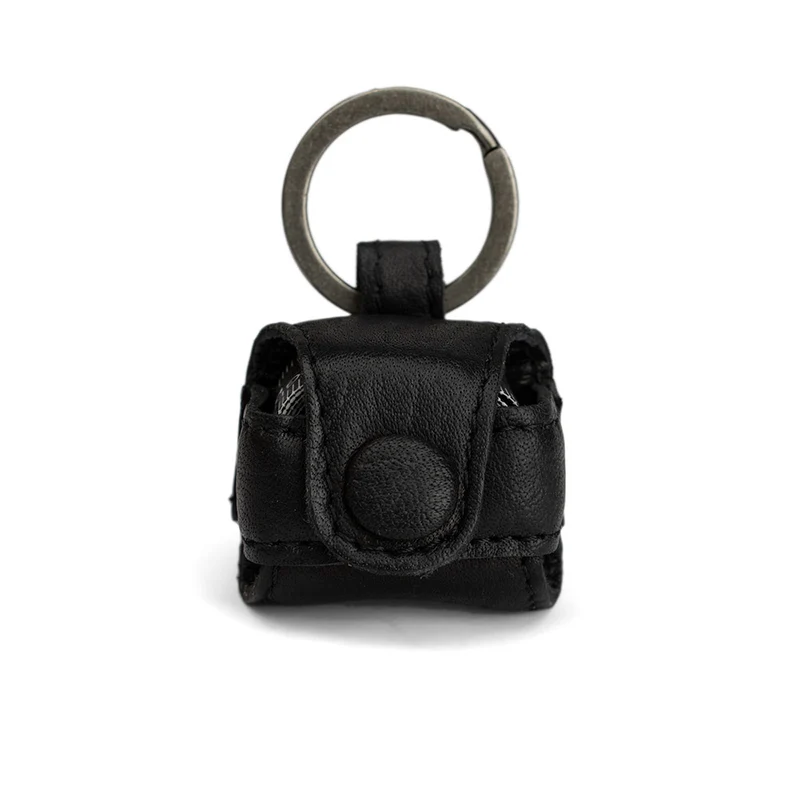 MUUD Malmö Black - Handgemaakt leren etui voor meetlint 3x4x2.3cm