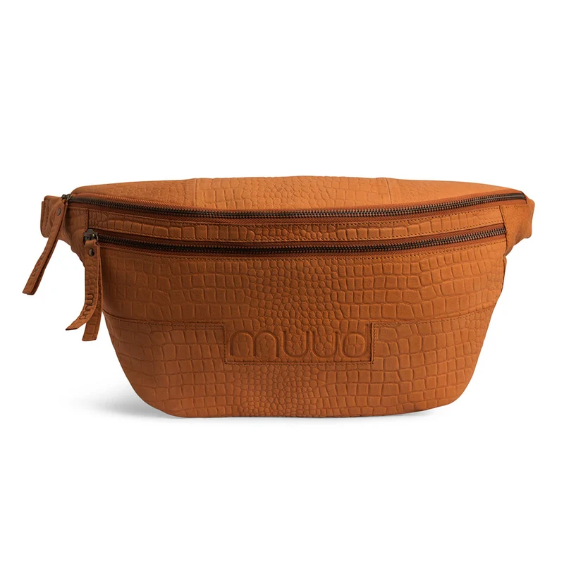 MUUD Vegas XL Whisky - Handgemaakt leren heuptas 21x48cm