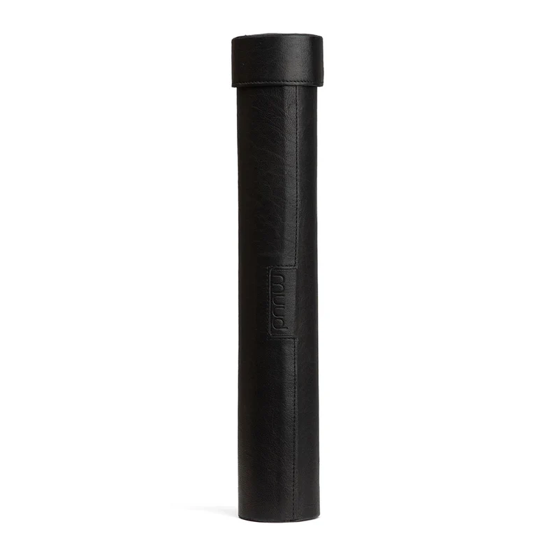 MUUD Upsala XL Black - Handgemaakt leren opbergkoker 40x7.5x6.5 cm