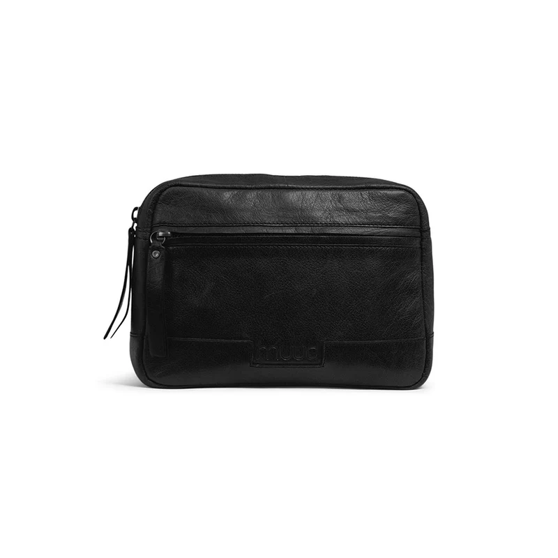 MUUD Sandnes Black - Handgemaakt leren tas voor handwerkartikelen Black - 15x22cm