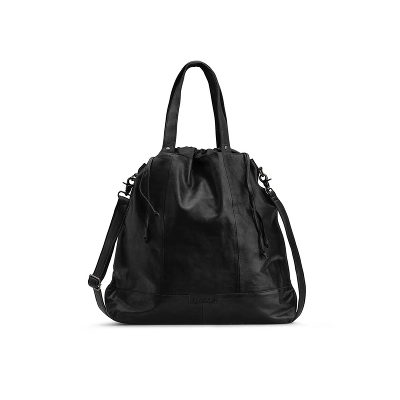 MUUD Lofoten XL Black - Handgemaakt leren tas voor diverse projecten 42x52x15cm