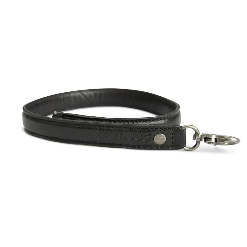 MUUD Hudson Black - Handgemaakt leren tashengsel 2x50 cm