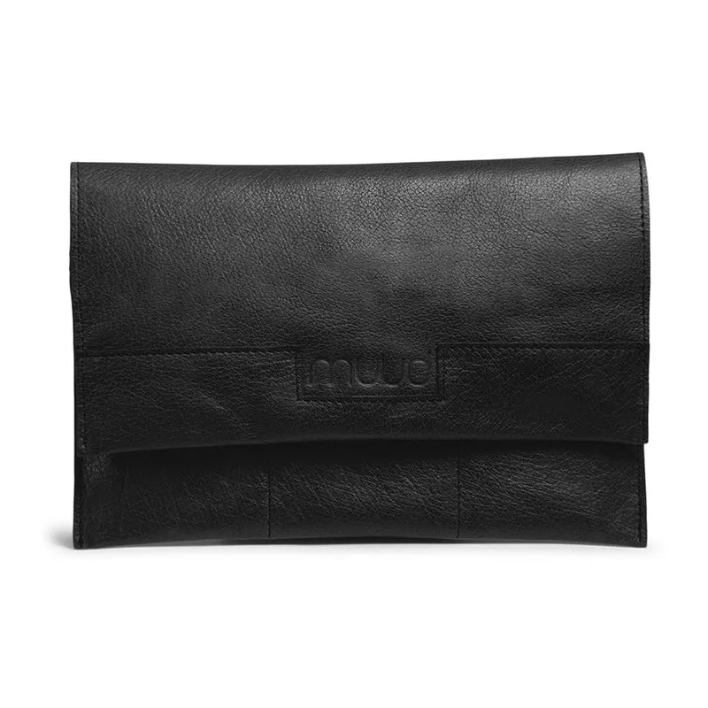 MUUD Hepburn Black - Handgemaakt leren etui 17x28cm
