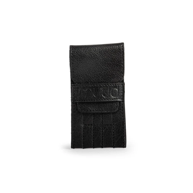 MUUD Eva Black - Handgemaakt leren etui voor naalden 12x6cm