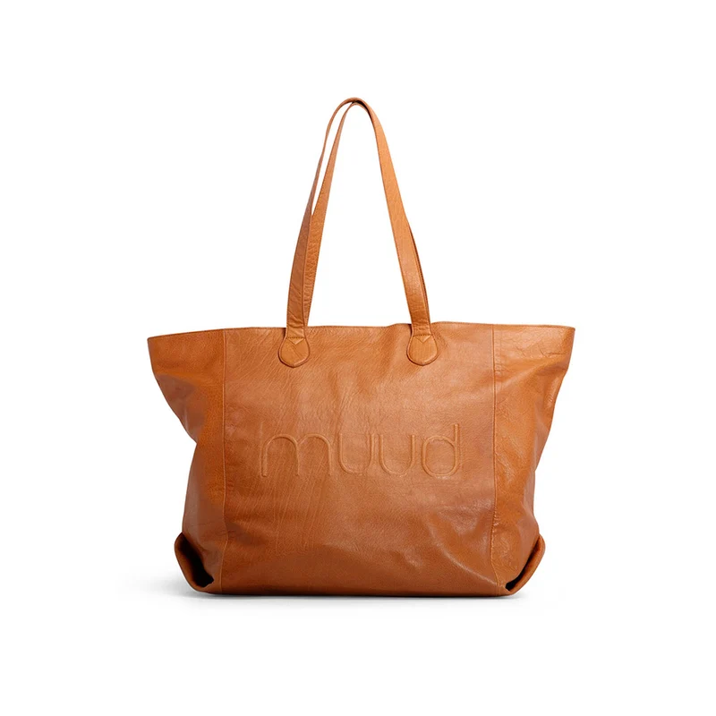 MUUD Laura weekendtas Whisky - Handgemaakt leren weekendtas 38x57x40x20cm