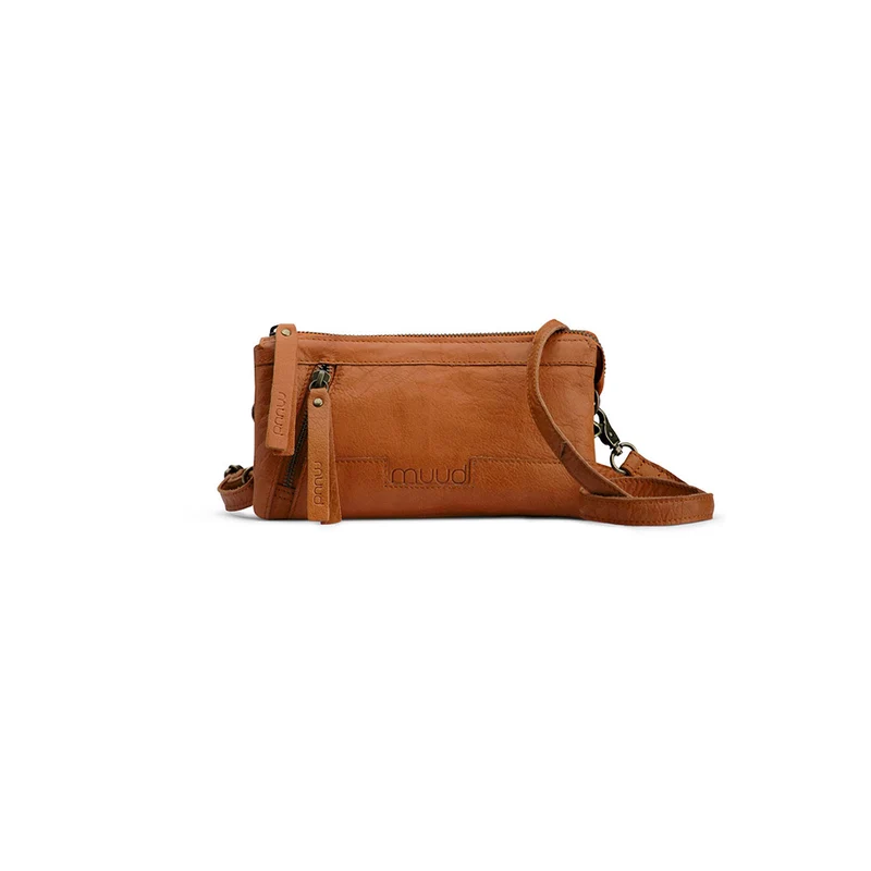 MUUD Riga Whisky - Handgemaakt leren crossover tas ø 12 cm x 22 cm