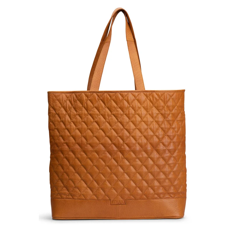 MUUD Betsy XL Whisky - Handgemaakt leren shopper 43x46x43cm