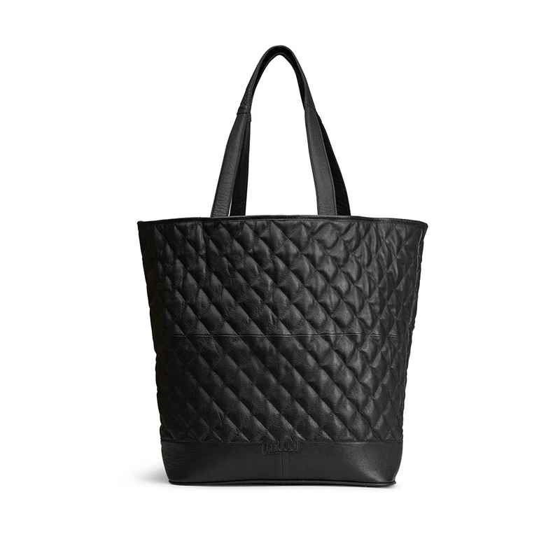 MUUD Betsy XL Black - Handgemaakt leren shopper 43x46x43cm