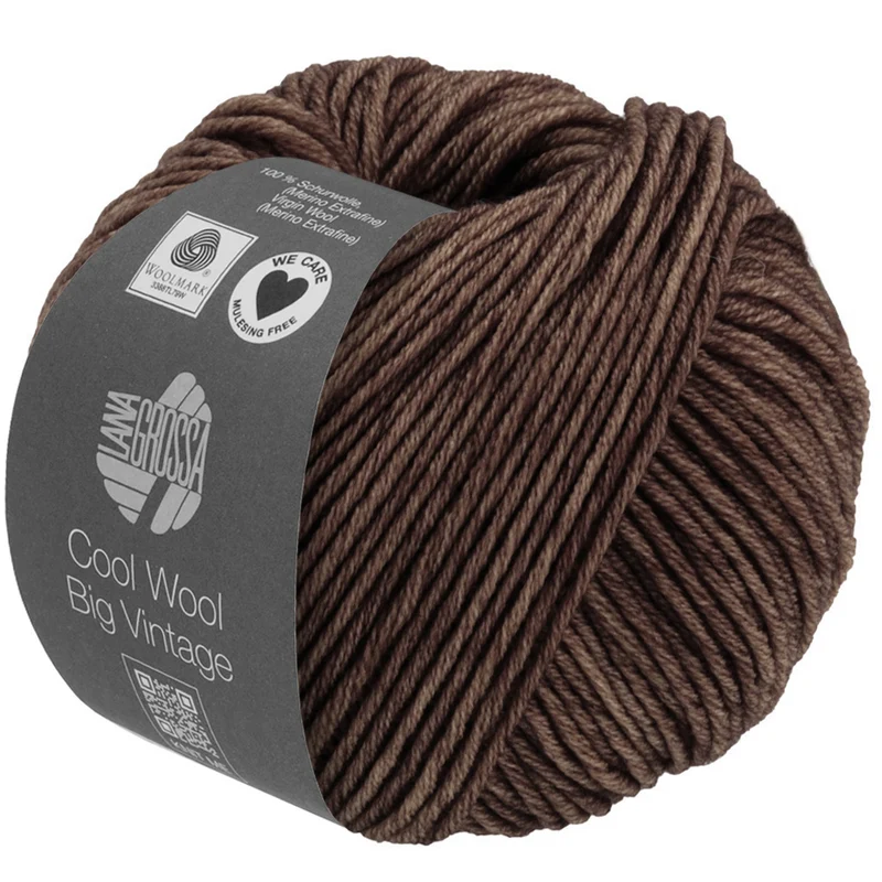 Lana Grossa Cool Wool Vintage Big 7184 Donkerbruin