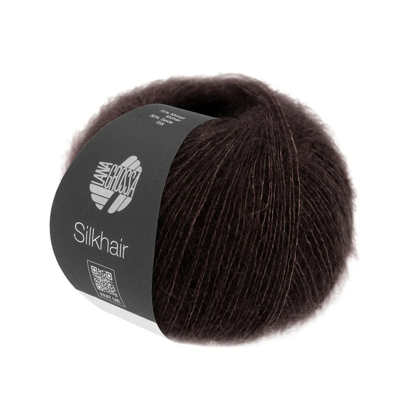 Lana Grossa Silkhair 209 Zwart Bruin