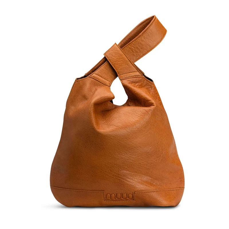 MUUD Dzana - Whiskey Handgemaakt leren handtas 27 x 26 cm