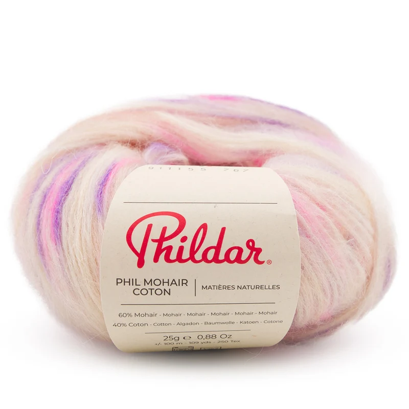 Phildar Phil Mohair Coton 1440 Gele Confetti