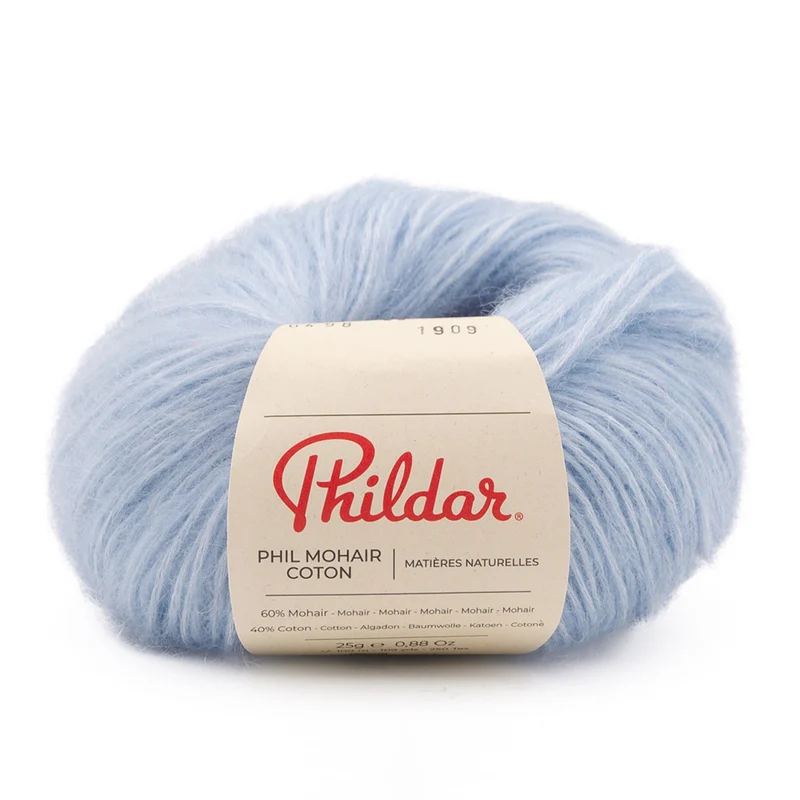 Phildar Phil Mohair Coton 1089 Babyblauw