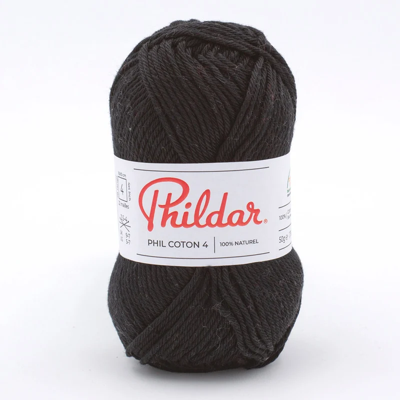 Phildar Phil Coton 4 1200 Zwart