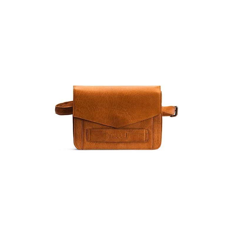MUUD Cheri Whisky - Handgemaakt leren heuptas 24 x 18 x 3 cm
