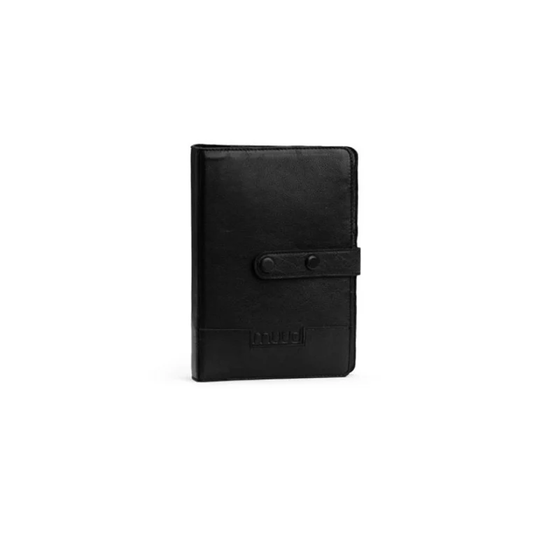 MUUD Carita Black - Handgemaakt leren etuit 15 x 22 x 6 cm