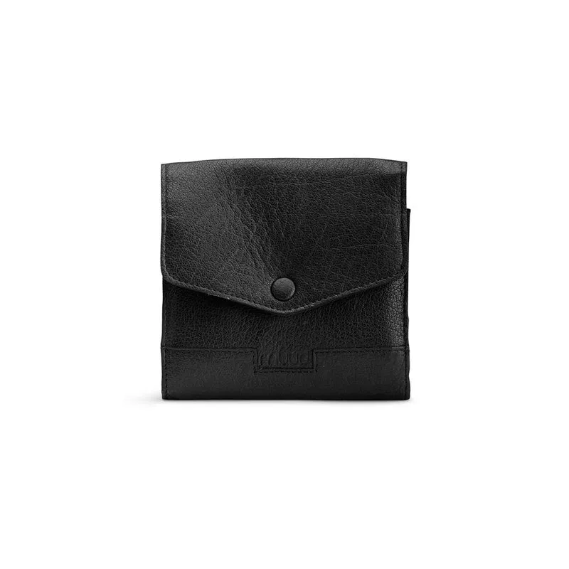 MUUD Civ Black - Handgemaakt leren etuit 14 x 14 cm