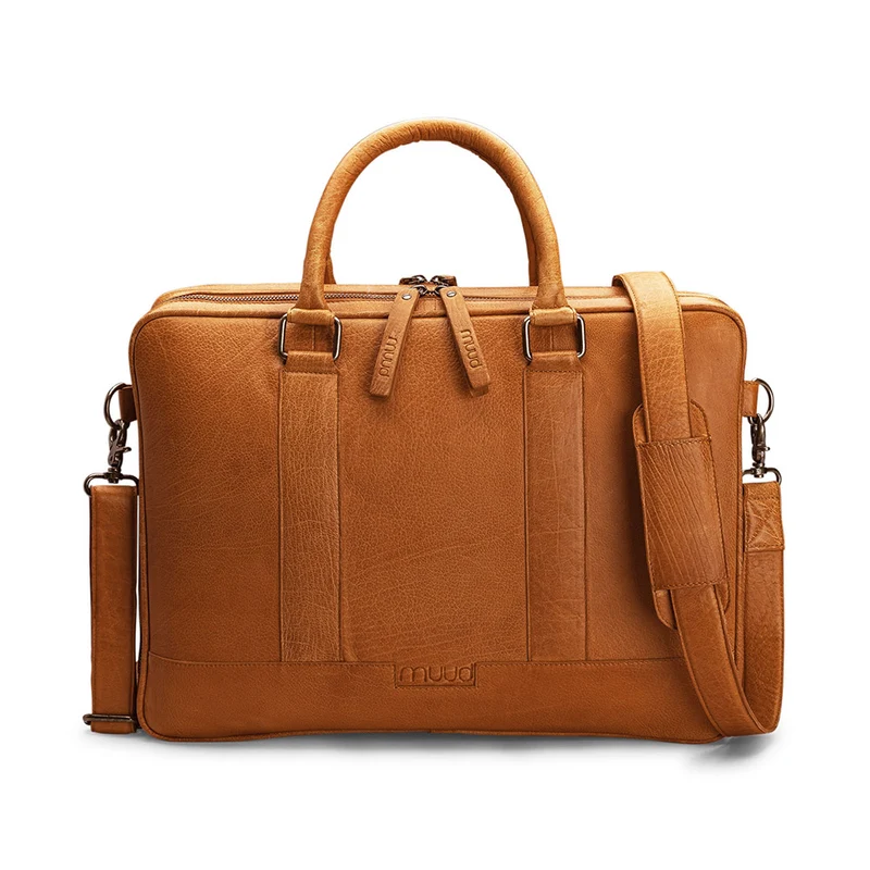 MUUD Dac - Whiskey Handgemaakt leren schoudertas 20 x 14,5 cm