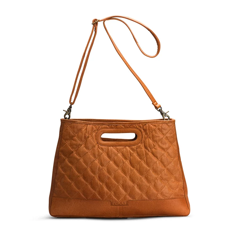 MUUD Darcia - Whiskey Handgemaakt leren boodschappentas 44 x 36 cm