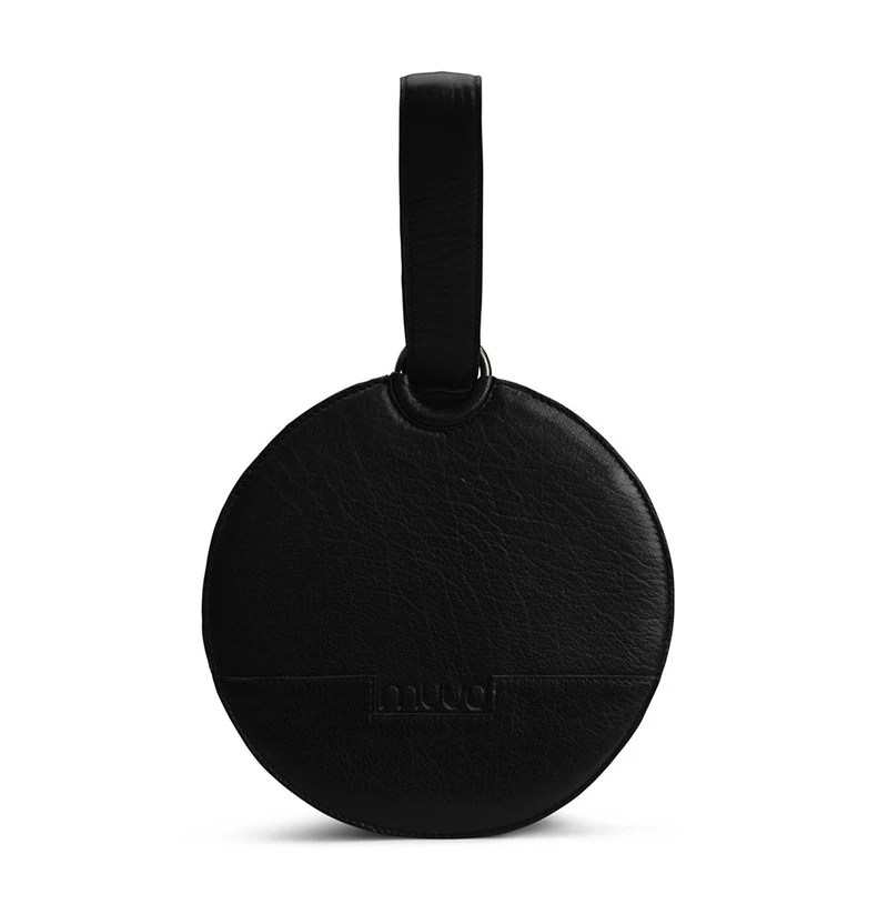 MUUD Demi - Black Handgemaakt leren heuptasje 20cm