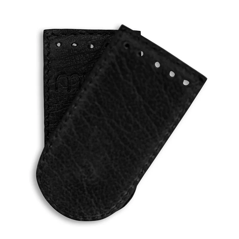 MUUD Dede - Black Handgemaakt leren druksluiting 7,5 x 4 cm