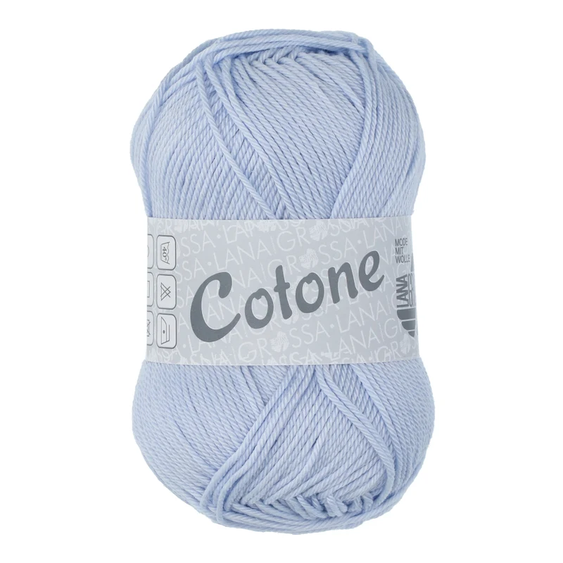Lana Grossa Cotone 008 Subtiel Blauw