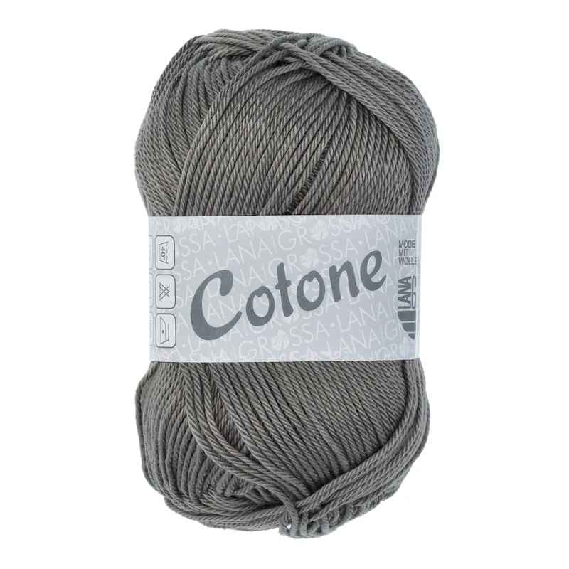 Lana Grossa Cotone 019 Donkergrijs