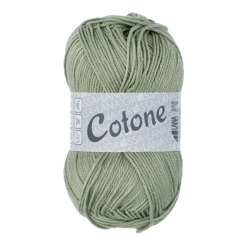 Lana Grossa Cotone 097 Grijs Groen