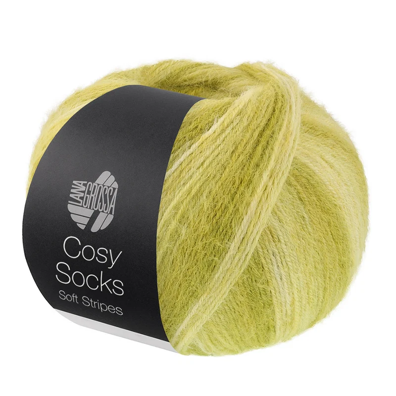 Lana Grossa Cosy Socks Soft Stripes 116 Limoen/Pistache/Lichtolijf