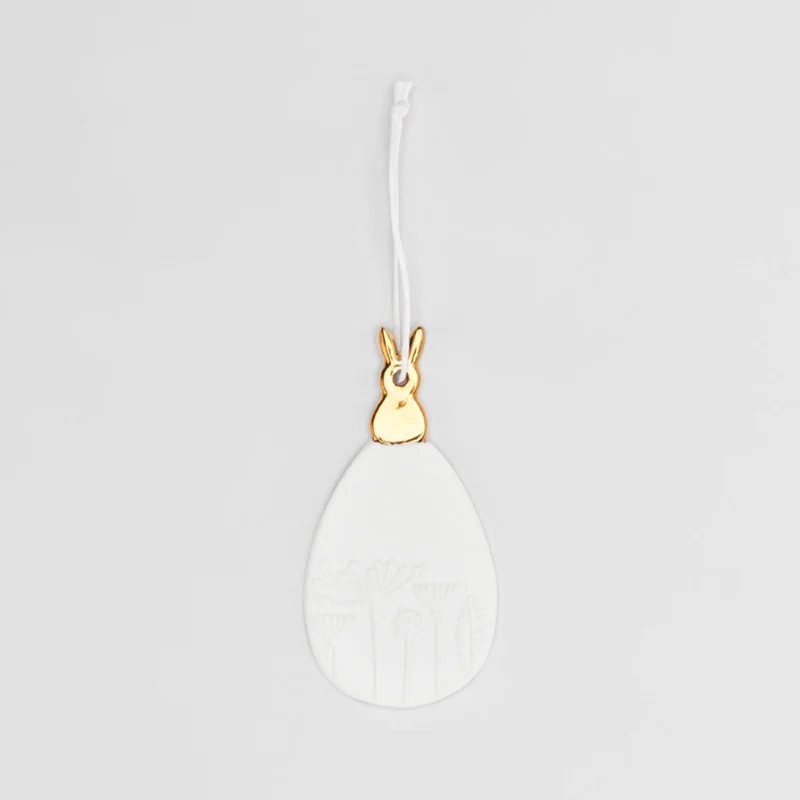 Porseleinen Hanger Ei Gold