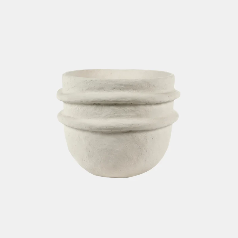 Sierpot wit papier mache Earth